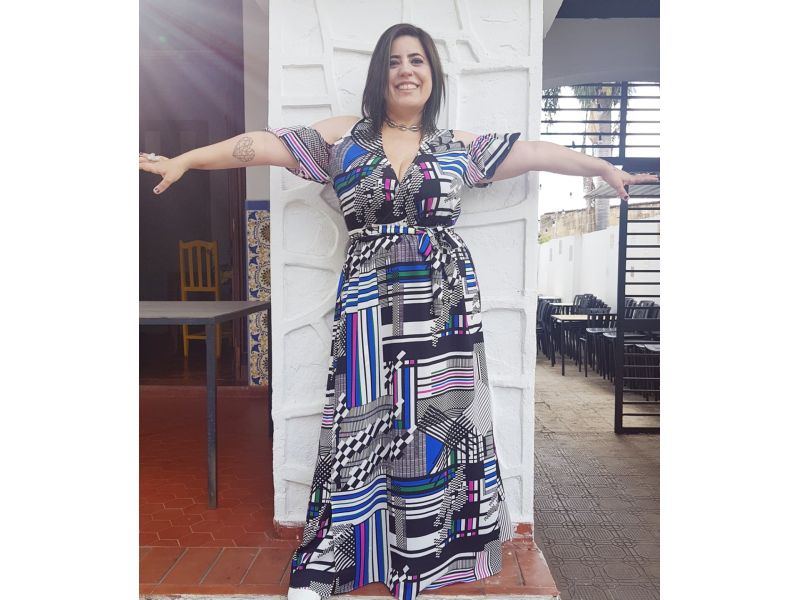 Vestido Longo Geométrico Vestido Longo Geométrico