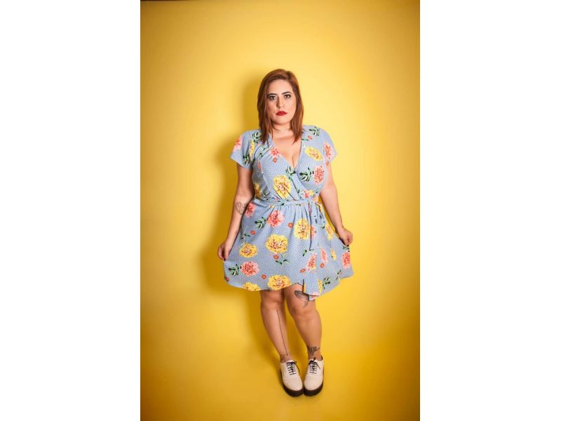 Vestido Curto Floral Azul Vestido Curto Floral Azul