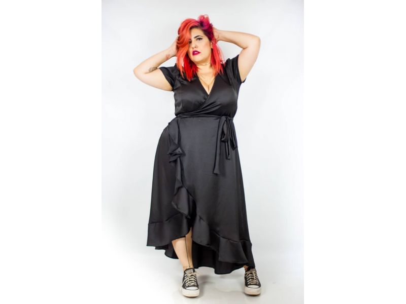 Vestido Longuete Assimétrico Basicão Vestido Longuete Assimétrico Basicão