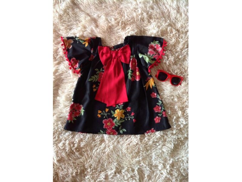 Vestido Floral com Laço Vestido Floral com Laço