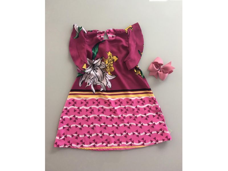 Vestido Roxo - Estampas Geométicas Vestido Roxo - Estampas Geométicas