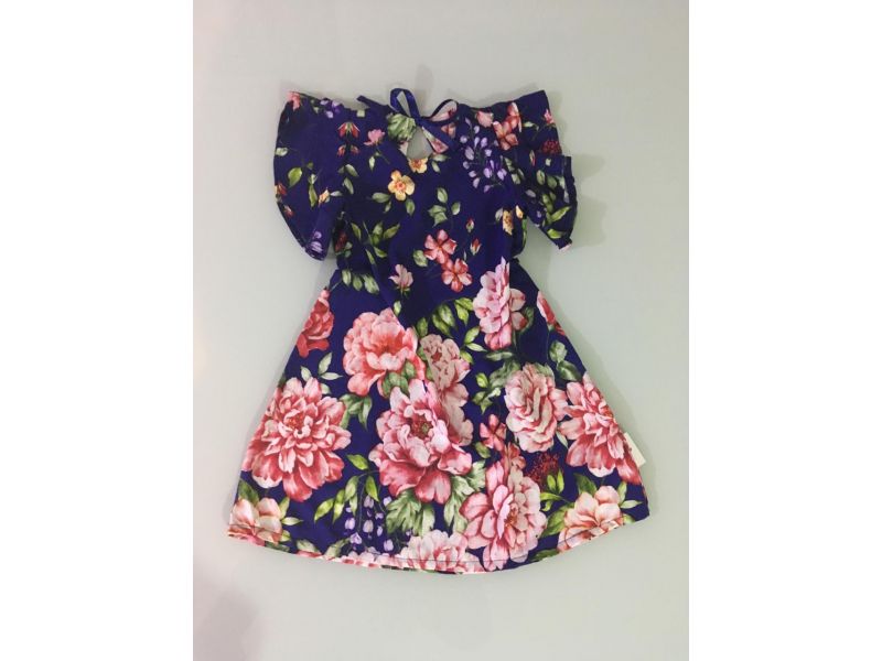 Vestido Floral - Azul Marinho Vestido Floral - Azul Marinho